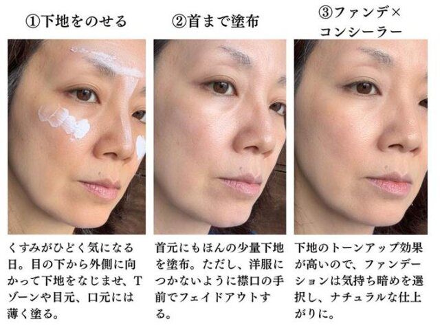トーンアップ下地×ツヤファンデで垢抜け肌に 解説