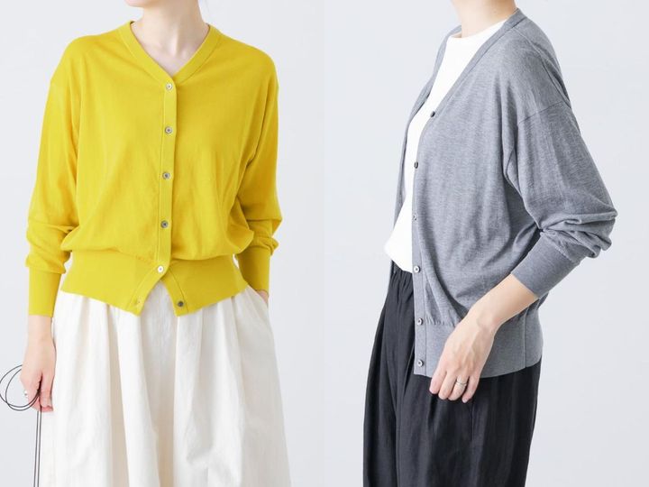 画像: 「コットンエアリーカーディガン」各￥13,200 出典：かぐれ