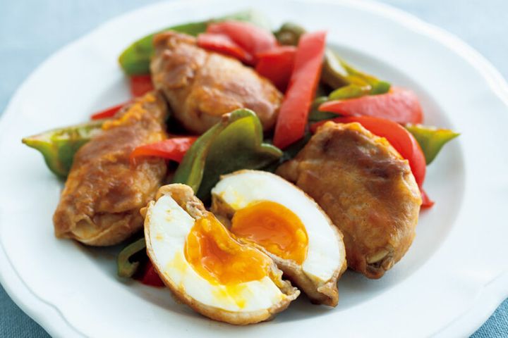 たんぱく質がたっぷり摂れて見栄えも華やか 「ゆで卵の肉巻き照り焼き」