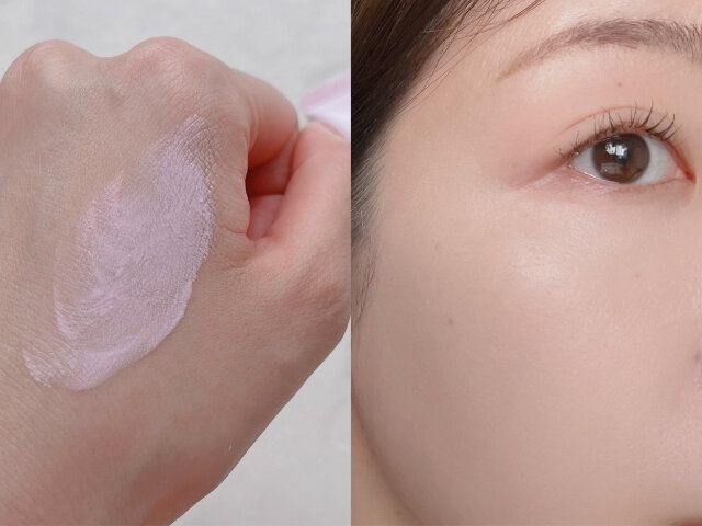 ヴィセ トーンアップスキンデザイナー 01 ラベンダー 手の甲に付ける