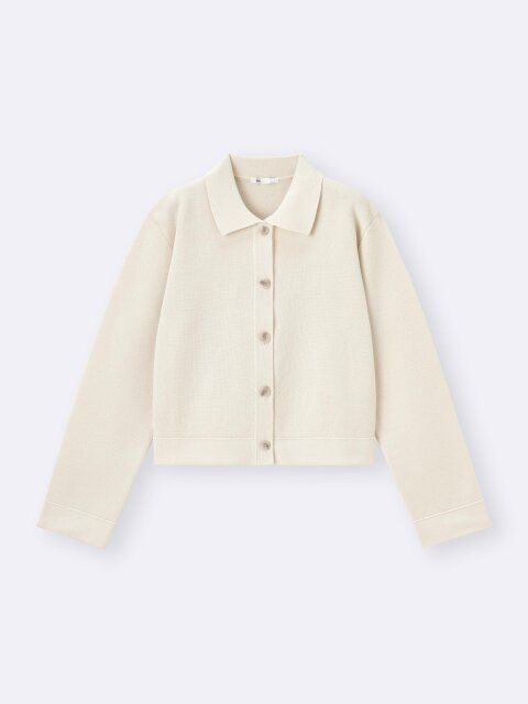 2025gu夏女性おすすめミラノリブポロカーディガン