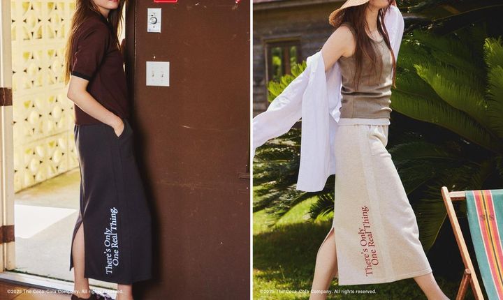 画像: 「【Coca-Cola】ラメ入りミニ裏毛アイラインスカート」各￥5,489 出典：Coca-Cola Special Collection