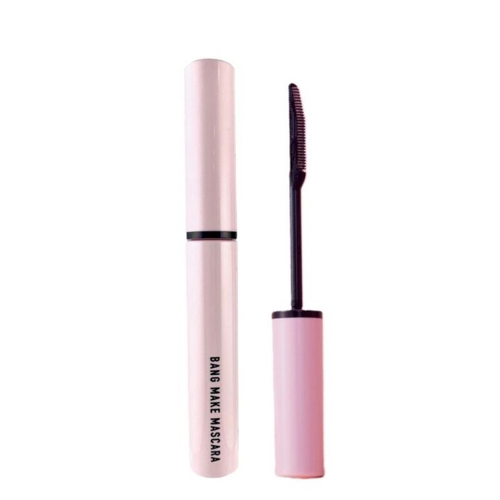 形状記憶ポリマー・ウォータープルーフのW効果で、セットした前髪やアホ毛も塗るだけカバー。朝の10秒で完成! 前髪専科 バングメイクマスカラ5.5g 1210円（ハーベス）