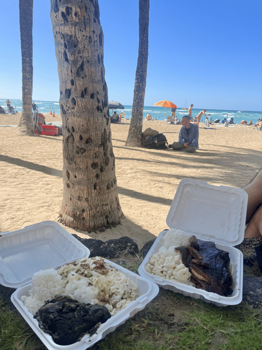 カルアポークとラウラウのセット（左）