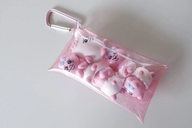 ダイソー クリアカラーポーチ（A、カラビナ付）