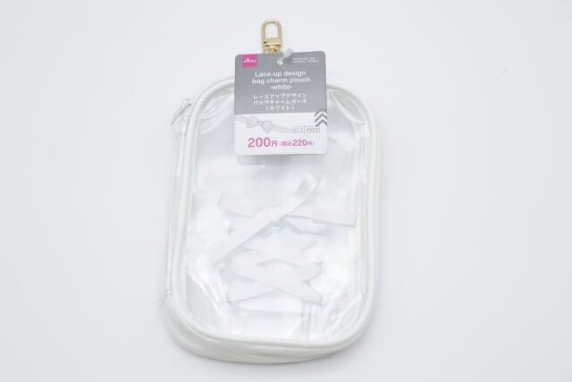 ダイソー レースアップデザインバッグチャームポーチ パッケージ