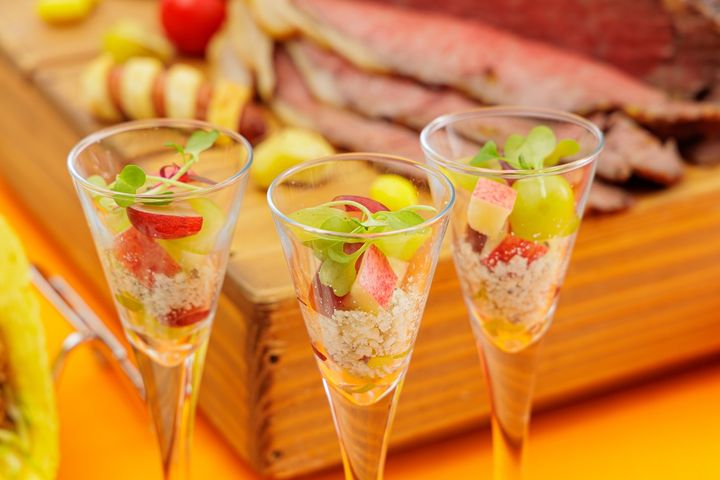 葡萄と林檎のブルーチーズ和え 蜂蜜添え