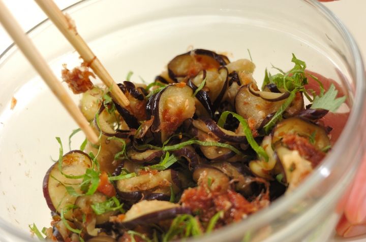 ナスの梅和えの作り方2