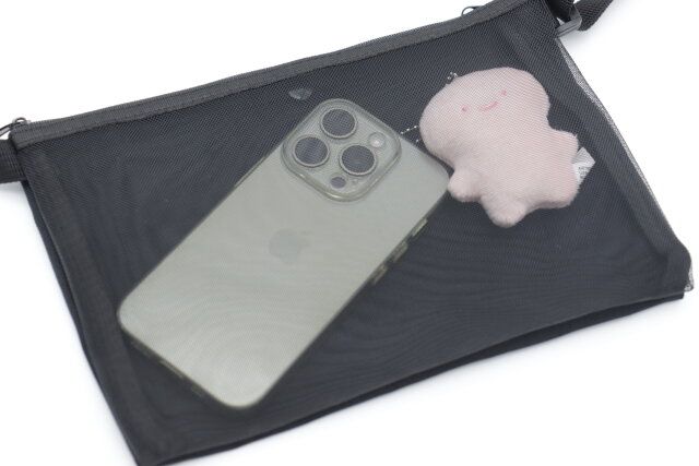 ダイソーのメッシュ ダブルポシェット 横型5