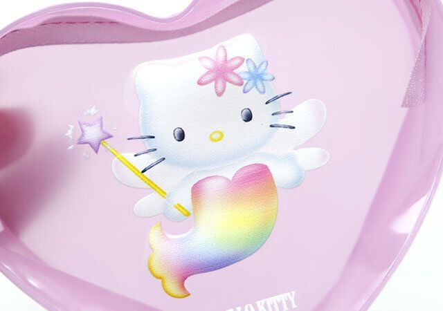 フェアリーデザインハローキティーポーチハート形ピンク