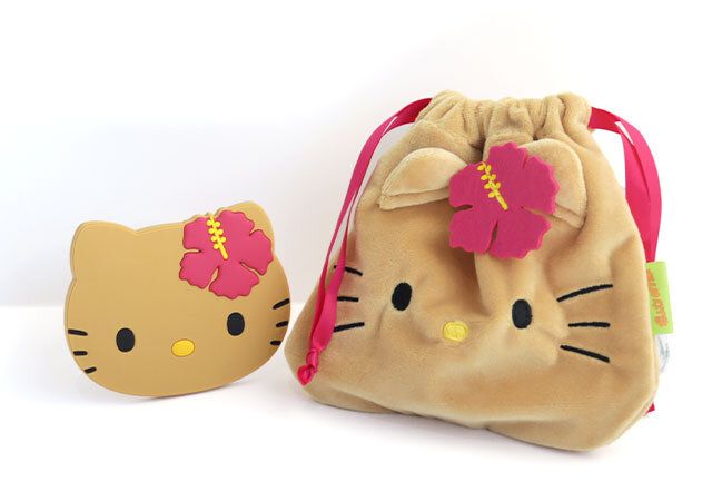 HELLO KITTY［ハローキティ］日焼けハローキティ フェイスミラー＆巾着ポーチ