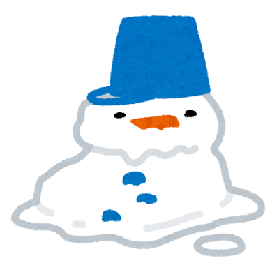 溶ける雪だるまのイラスト