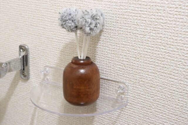 ウォールラック半円型クリア 使用例