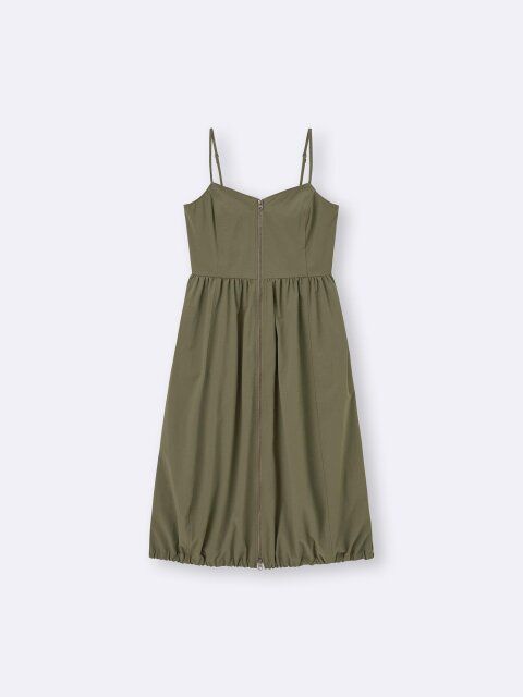 2025gu夏女性おすすめ値下げフロントジップバブルヘムワンピース