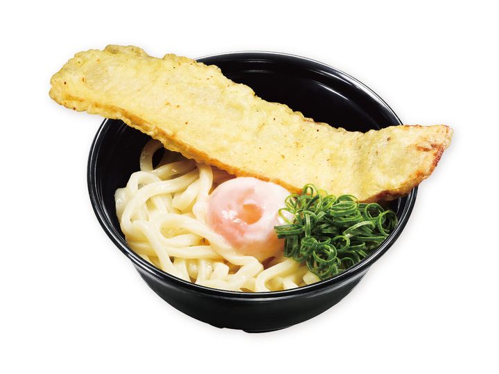 ベーコン天釜玉うどん