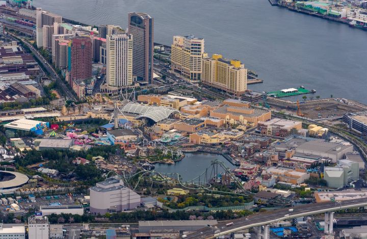 「ユニバーサル・スタジオ・ジャパン（USJ）」（2025年4月、時事通信フォト）