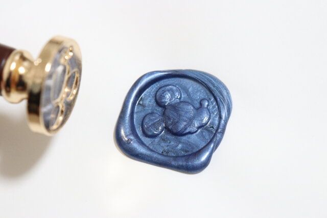 ダイソー スタンプヘッド、シーリングスタンプ用（ミッキー／ミニー） 仕上がり シーリングワックス ミッキー