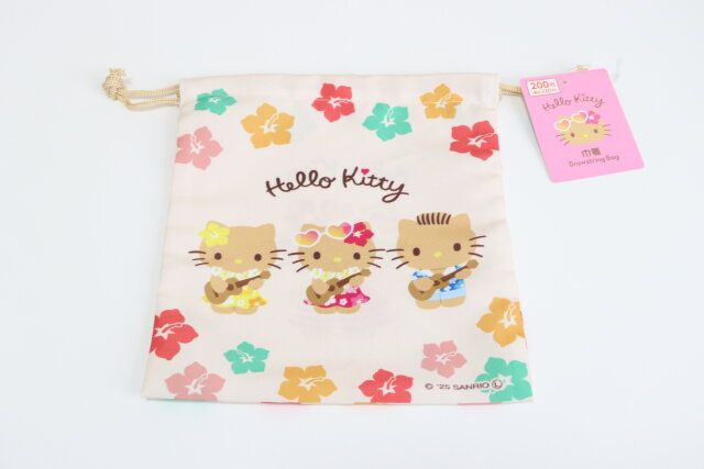 ダイソー ハローキティ 巾着 商品タグ