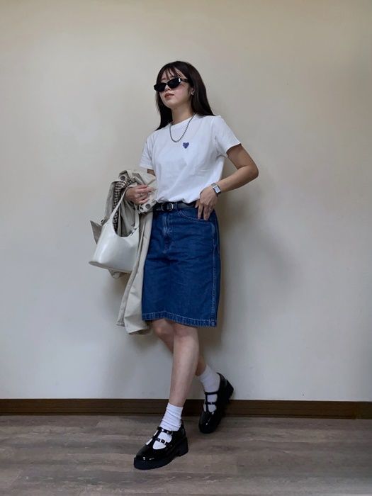 Uniqlo Uのブルーの「デニムバミューダショーツ」