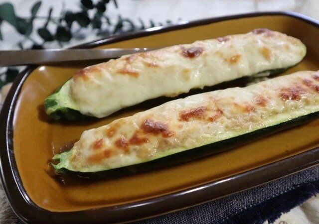 ツナ味噌マヨズッキーニボート