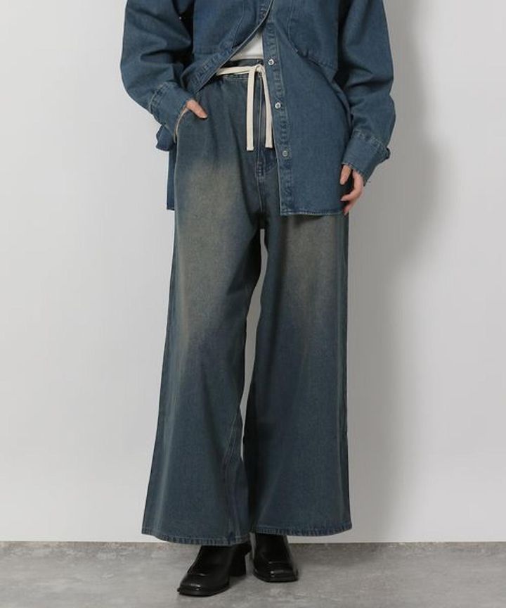 画像: 【WEB】ドロストイージーデニムパンツ（ケミカルオーバーダイ） ¥3,990（ラコレ） LAKOLE