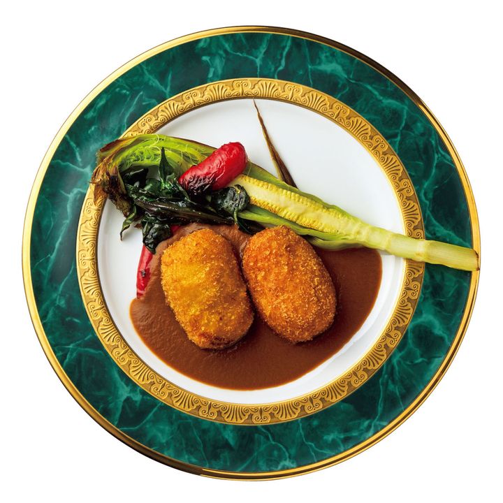 蟹クリームコロッケ～ワタリガニのソース～