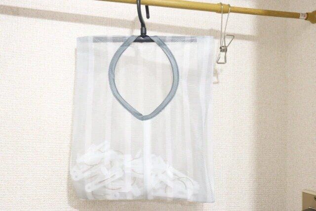 ダイソーの洗濯ピンチネットは洗濯バサミの収納に便利
