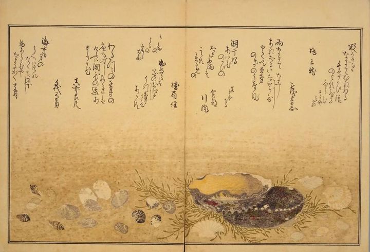 あけら菅江［編］、喜多川歌麿［画］『潮干のつと』