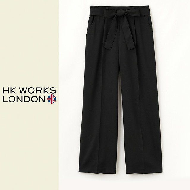 しまむらのリボン付きテーパードパンツ