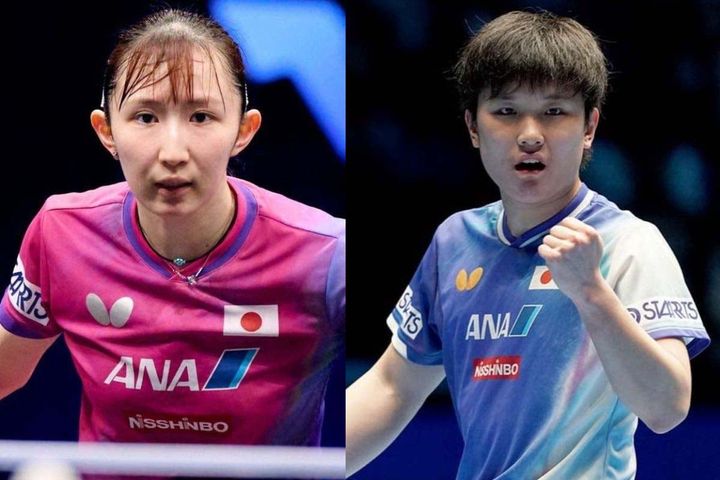 早田ひな、張本智和（C）ITTF