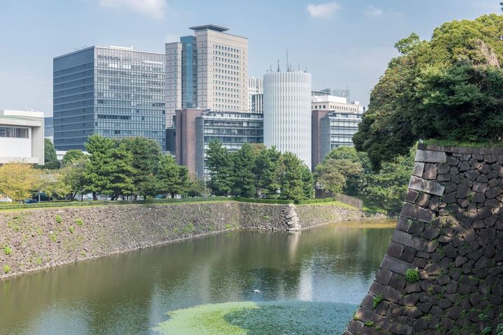 一橋家があった江戸城一ツ橋方面（現在の皇居）、2019年