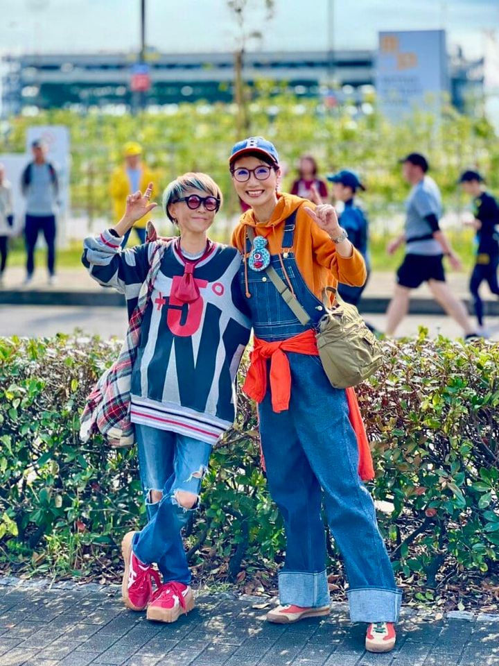 市民マラソン沿道応援・デニムリンクコーデ