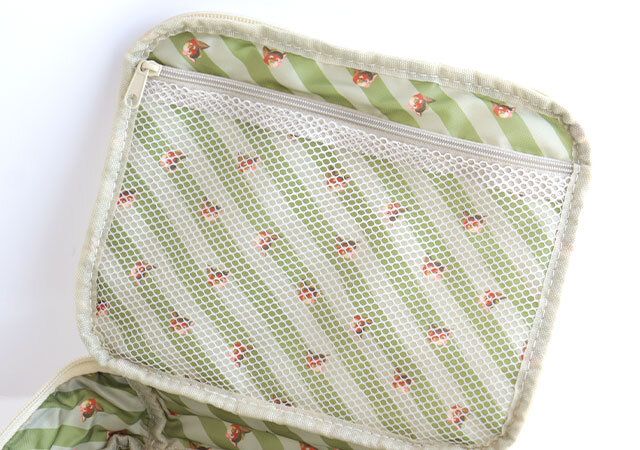 ズートピアニックキルティングポーチファスナーメッシュポケット