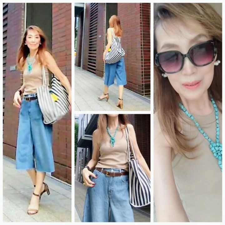 ブラトップ／ユニクロ、 デニム／H&M、 ベルト／COACH、 キャンパストート／楽天市場