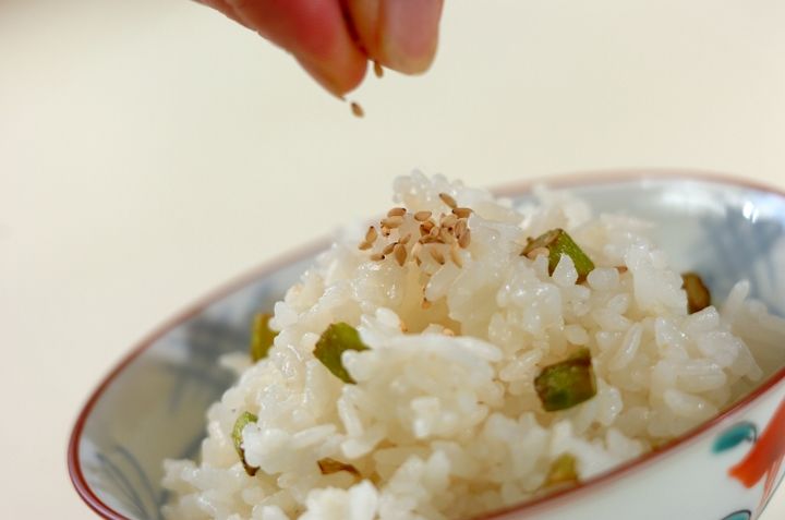 アスパラ混ぜご飯の作り方2
