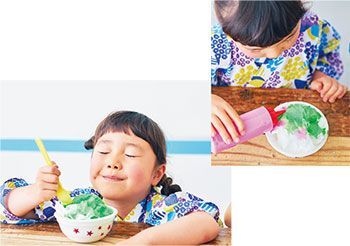 丸めたティッシュに染料をかけてできあがり！何味にする？「かき氷」の工作の画像5