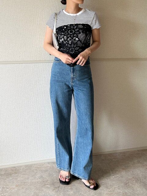 Style②レイヤードで脱・定番！ボーダーT×クロシェで差がつく夏カジュアル