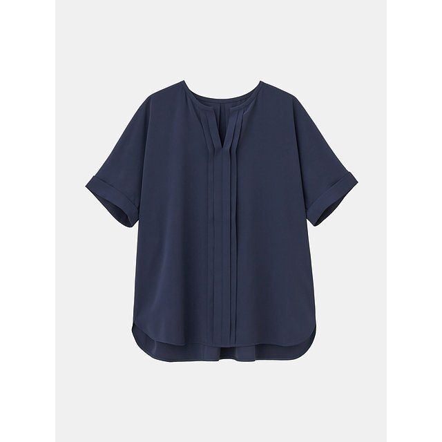 PLSTのジョーゼットフロントタックブラウス