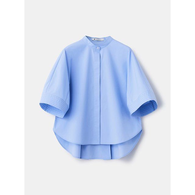 PLSTのコットンブレンドハーフスリーブシャツ