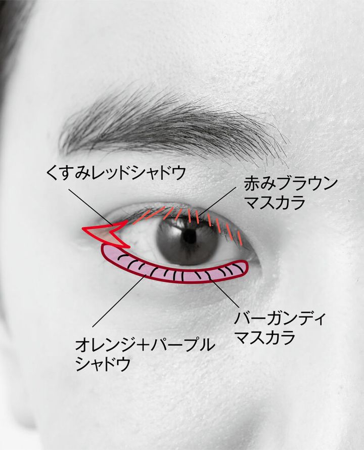 まぶたにもまつ毛にも赤み！血色グラデーションを作ろう