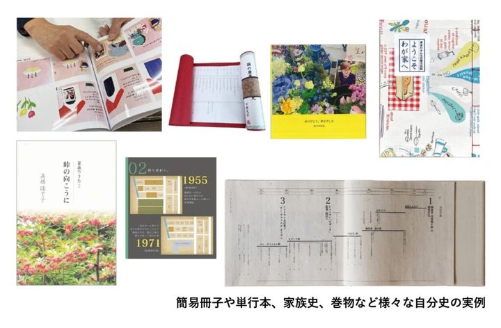 簡易冊子や単行本、家族史、巻物など様々な自分史の実例