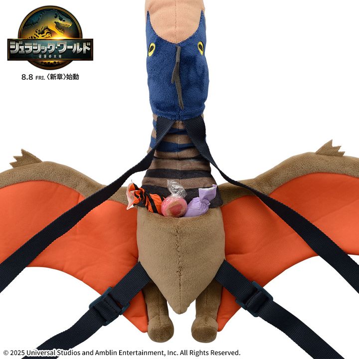 ジュラシック・ワールド／復活の大地 プラチナムザッカぬいぐるみリュック“ケツァルコアトルス” 使用イメージ