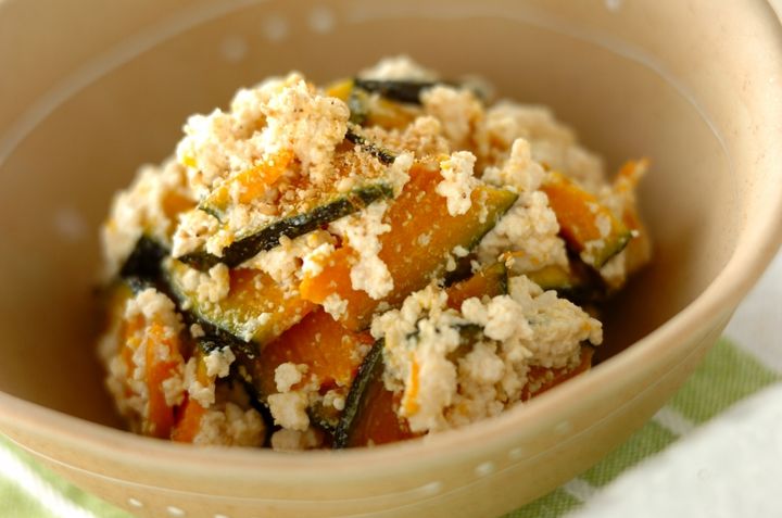 揚げカボチャの白和え