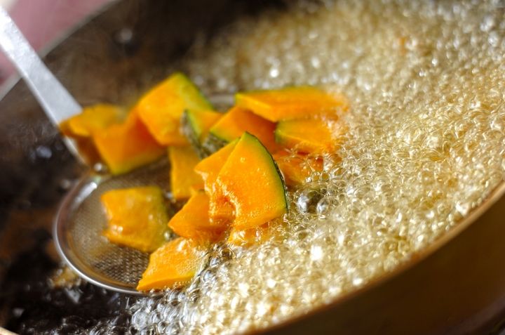 揚げカボチャの白和えの作り方1