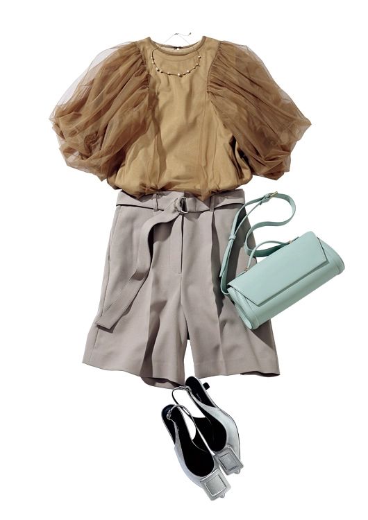 きちんと感を損なわないハーフパンツ通勤コーデ