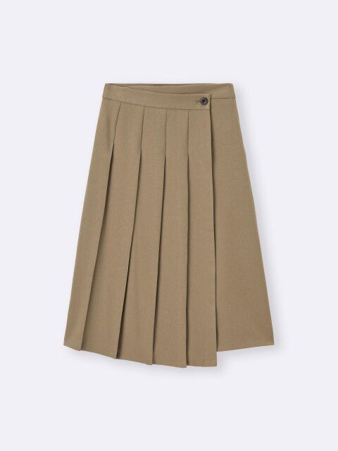 2025夏gu女性おすすめラッププリーツミディスカート