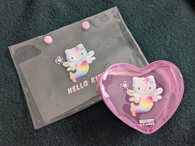 HELLO KITTYハートポーチとクリアケースのセット