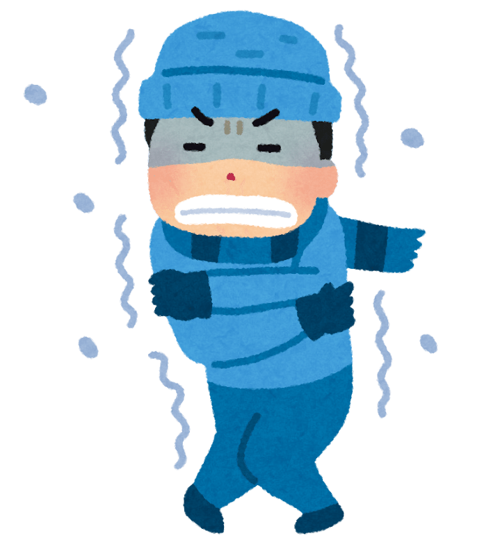 寒い外のイラスト（男性） | かわいいフリー素材集 いらすとや