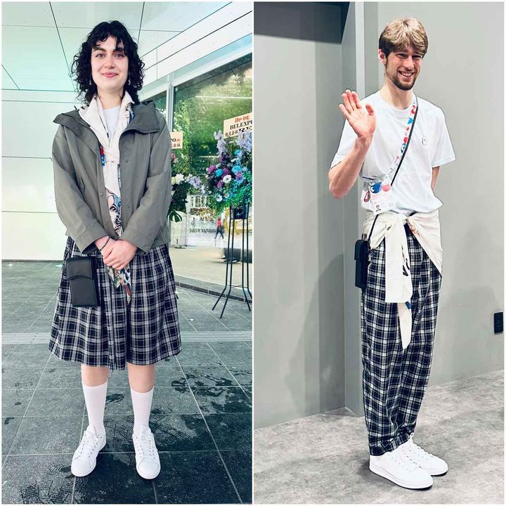 画像: シルクスカーフをアクセントにした個性派コーデを楽しむ気さくなアテンダントがガイドしてくれるベルギー館