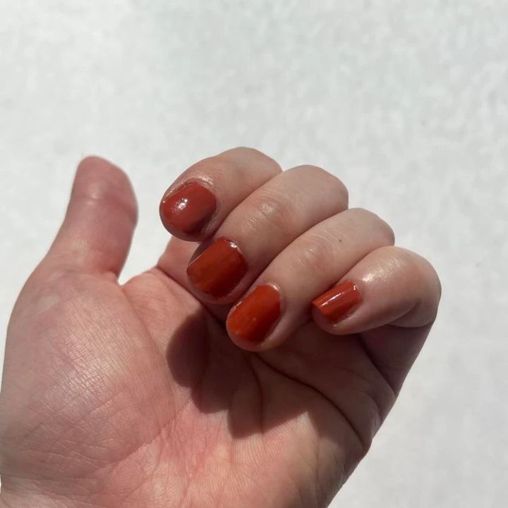 キャンメイク カラフルネイルズ N42 バーントオレンジ スウォッチ